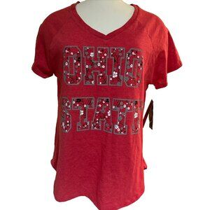 Ohio State University OSU Buckeyes Floral Red Colosseum SS Tee T-Shirt Women's M